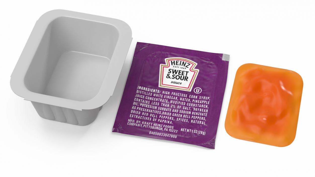 Sweet and Sour Sauce Dip Pot Heinz 3D model
