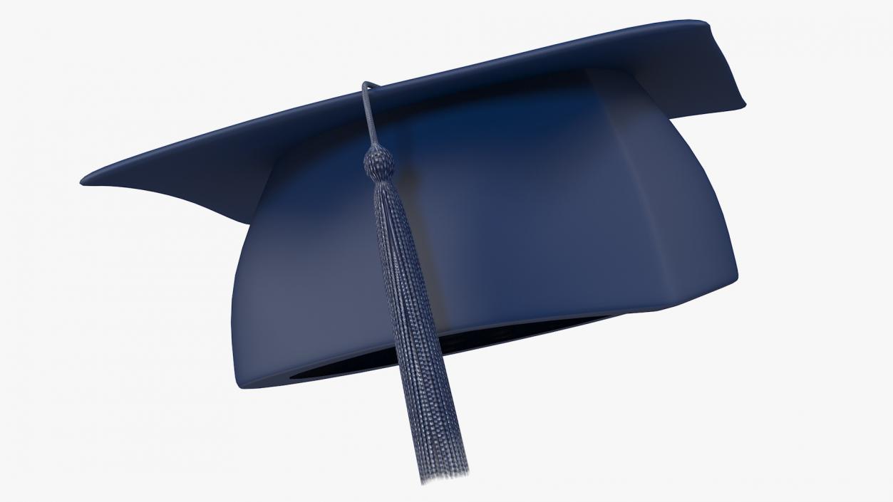 Black Graduation Gown and Cap 3D model