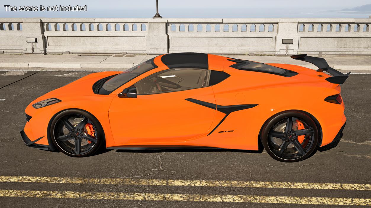 2023 Chevy Corvette Z0 Coupe Orange Rigged 3D