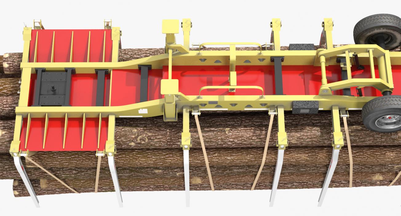 3D model Logging Trailer with Logs