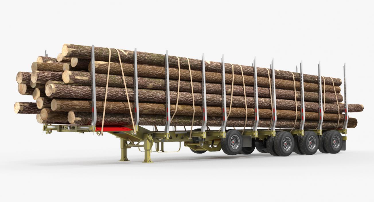 3D model Logging Trailer with Logs