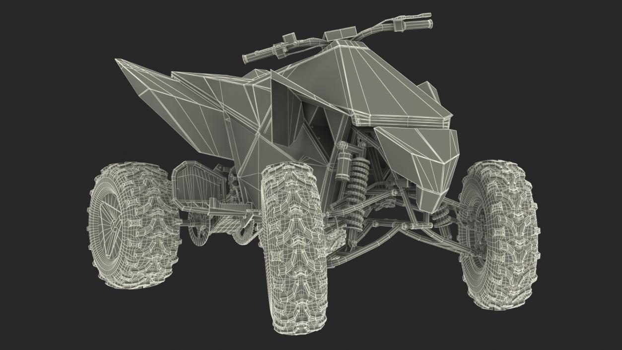 Tesla Cybertruck with Cyberquad ATV Rigged 3D