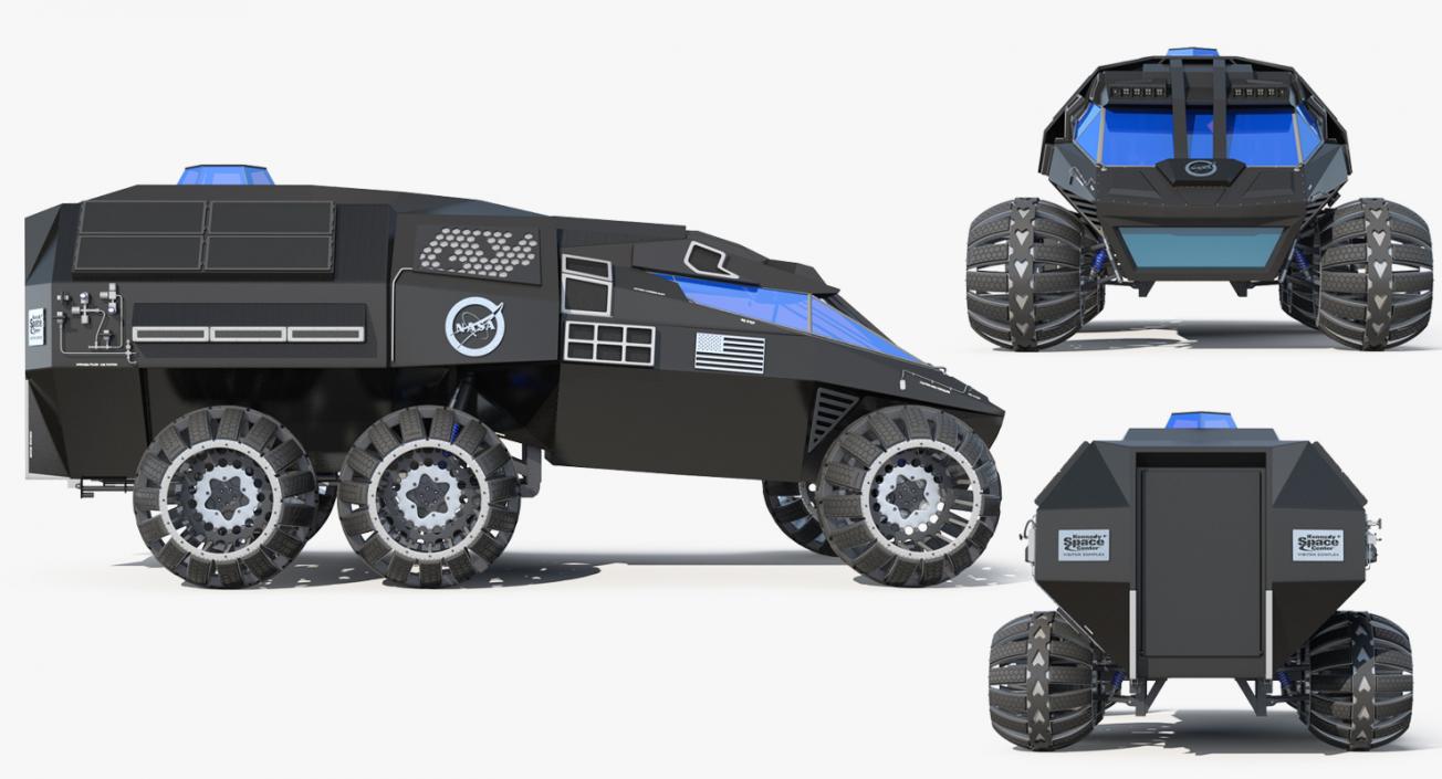 3D NASA Futuristic Mars Rover Concept Rigged