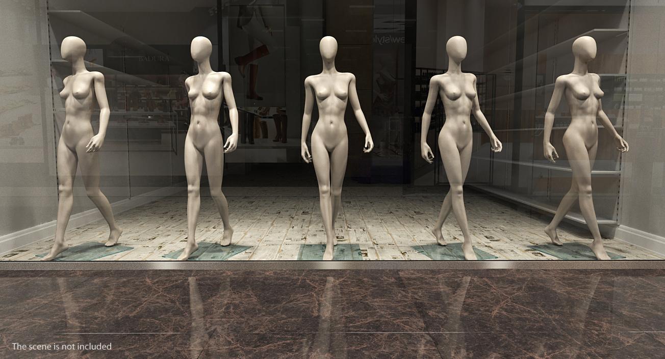 Female Mannequin Walking Pose 3D model