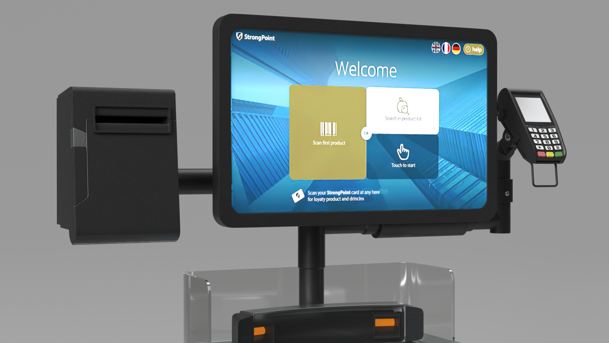 3D Self Checkout Machine StrongPoint model