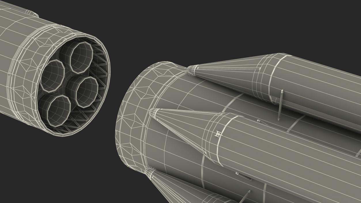 3D Proton M Rocket Main Parts