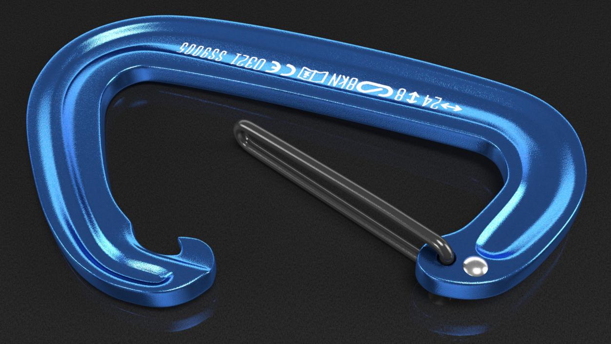 Black Diamond MiniWire Carabiner Open Blue 3D