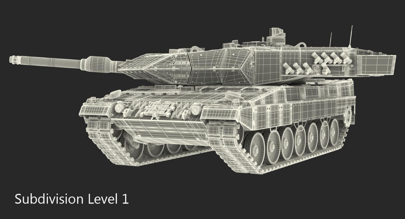 German Battle Tank Leopard 2A5 Desert Rigged 3D model