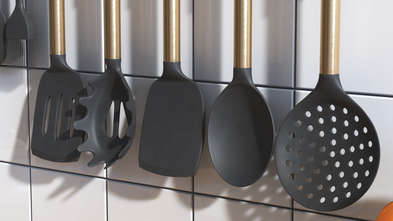 3D Kitchen Utensils Bronze model