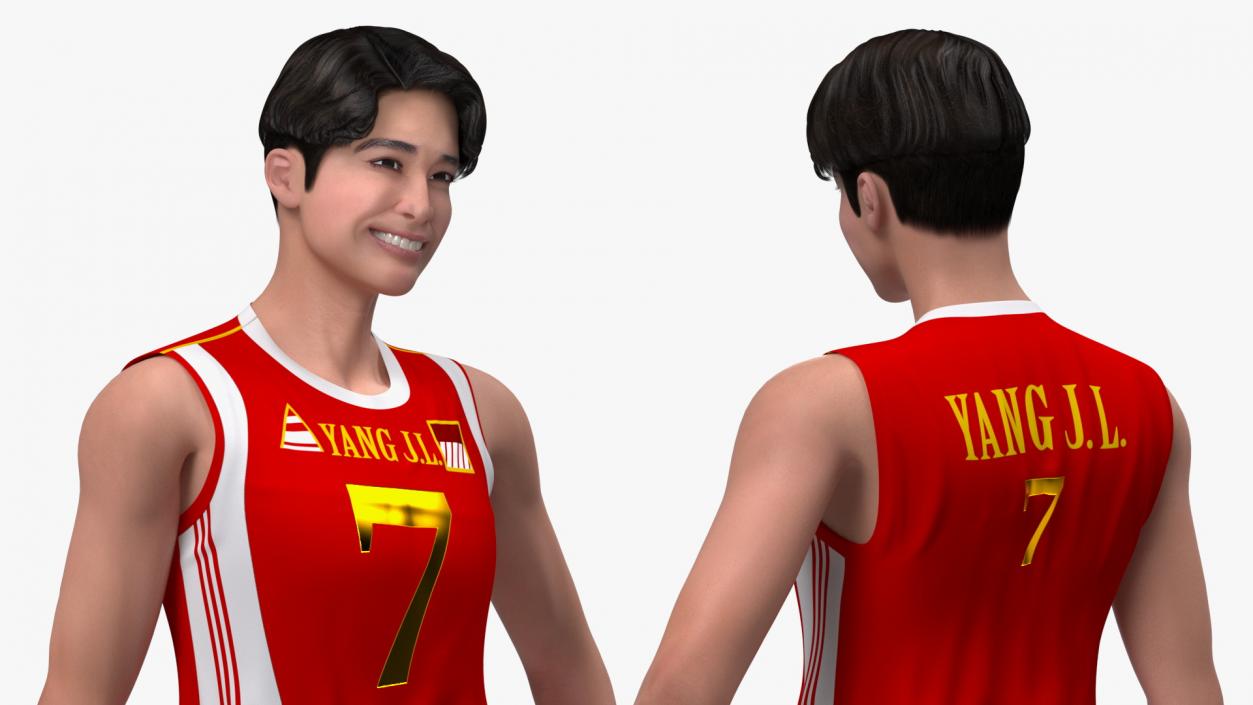 Chinese Volleyball Player Rigged 3D