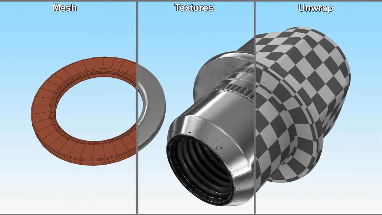 3D model Wheel Nut And Washer