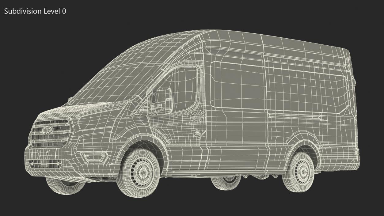 3D model Ford Transit Cargo 2020 Rigged