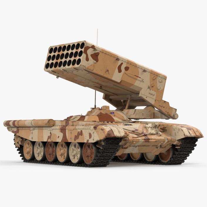 Heavy Fire Throwing TOS-1A System Desert Rigged 3D