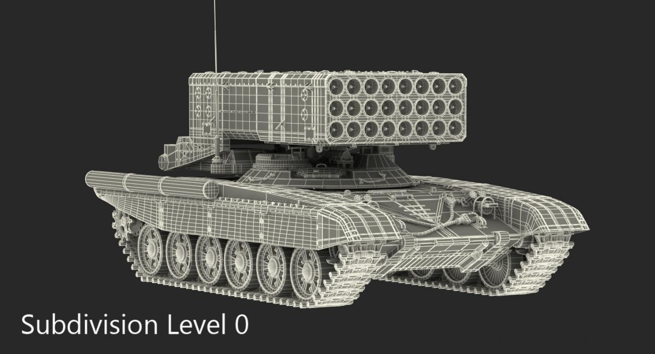 Heavy Fire Throwing TOS-1A System Desert Rigged 3D