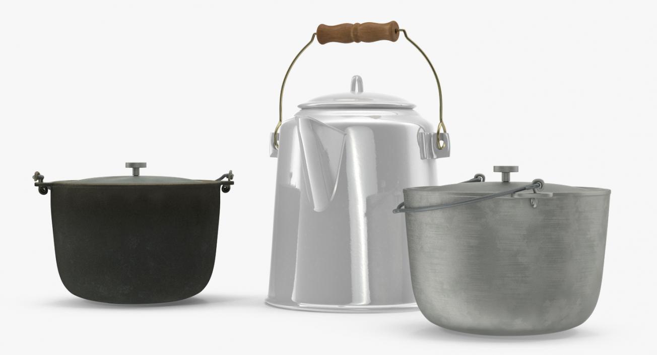 3D Camping Pots Collection model