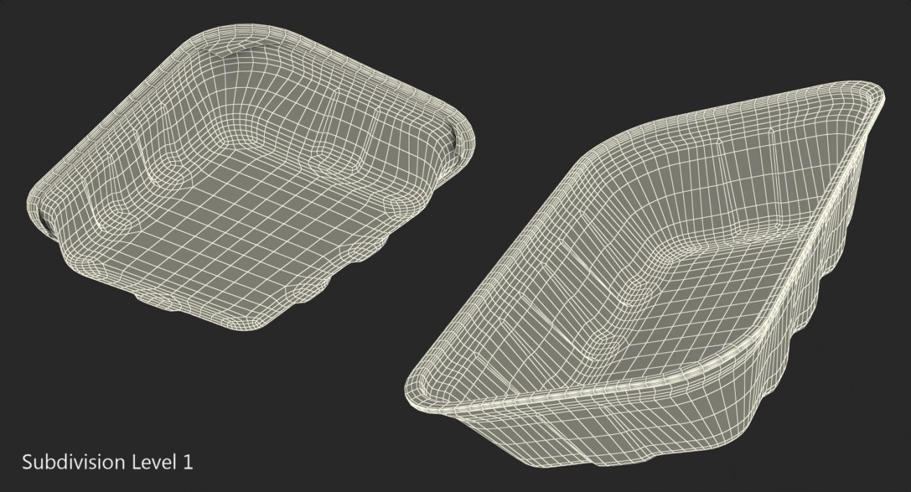 3D Empty Wrapped Food Tray model