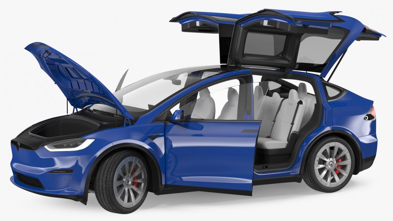 3D Tesla Model X Plaid Rigged