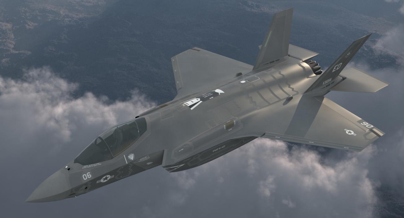 3D model Stealth Multirole Fighter F 35 Lightning II Rigged