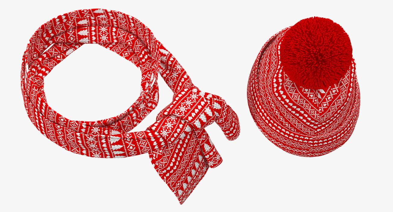 3D Christmas Hat and Scarf model