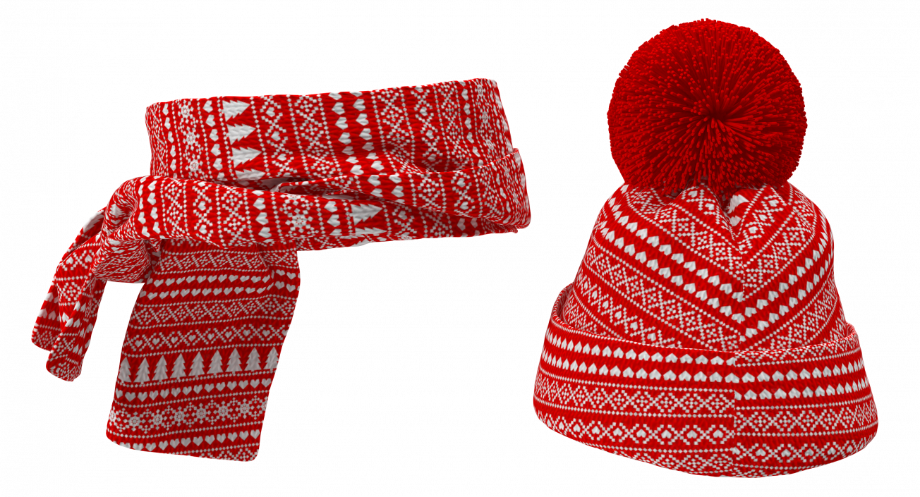 3D Christmas Hat and Scarf model