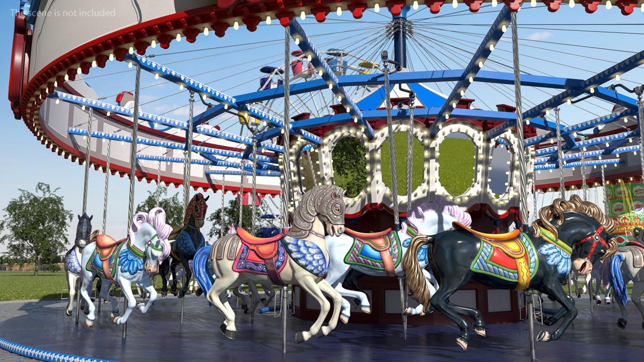 3D model Park Carousel with Horses