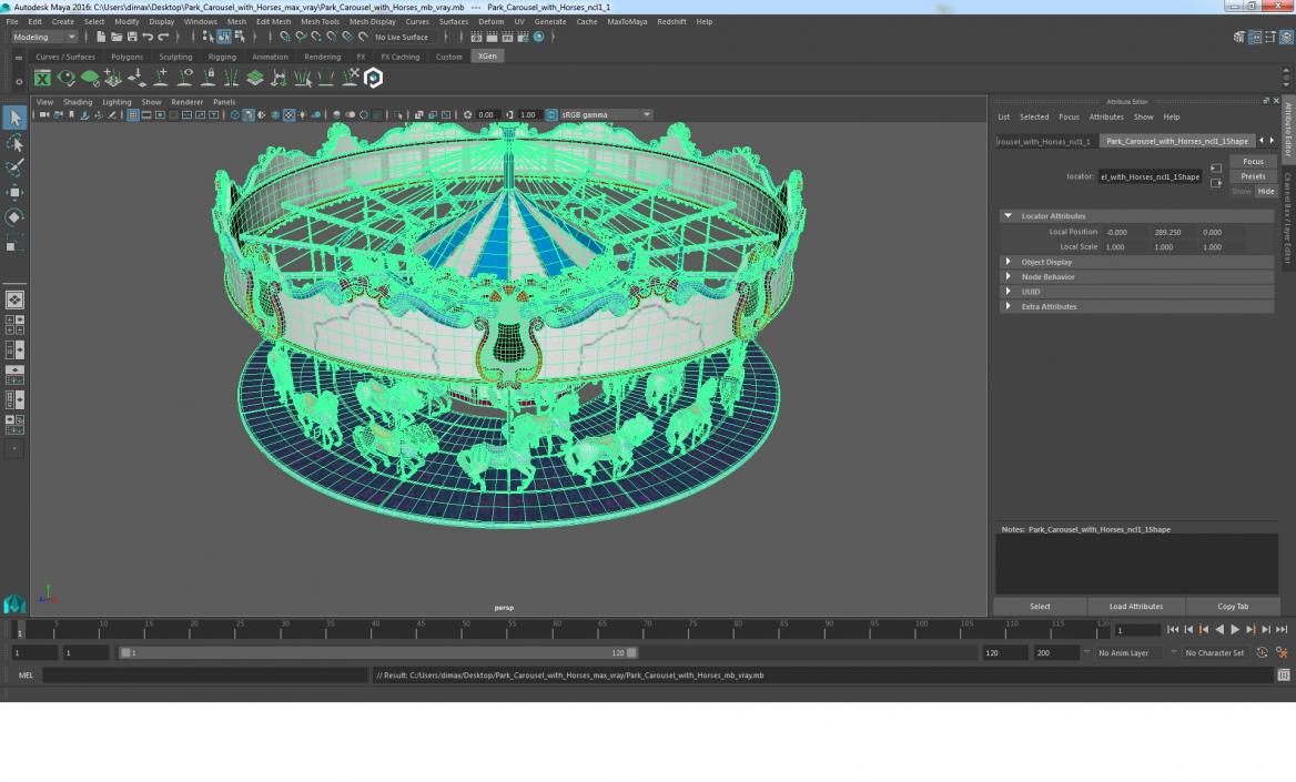 3D model Park Carousel with Horses