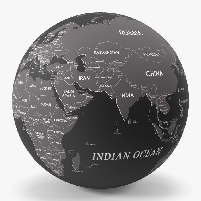 Black World Globe 3D