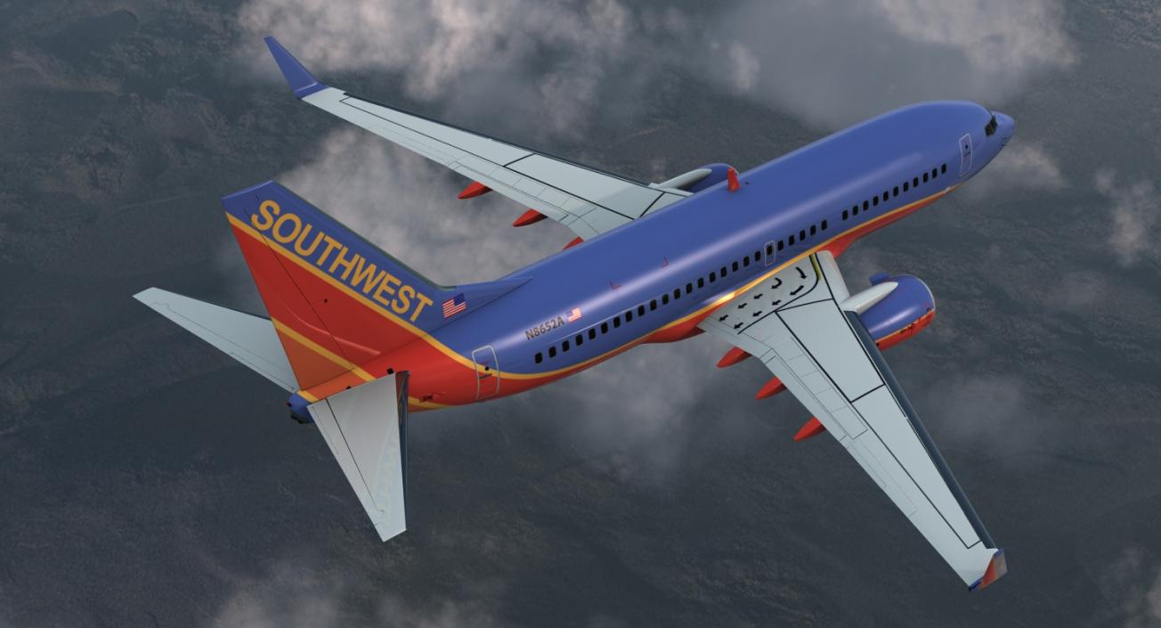 Boeing 737-700 with Interior Southwest Airlines 3D