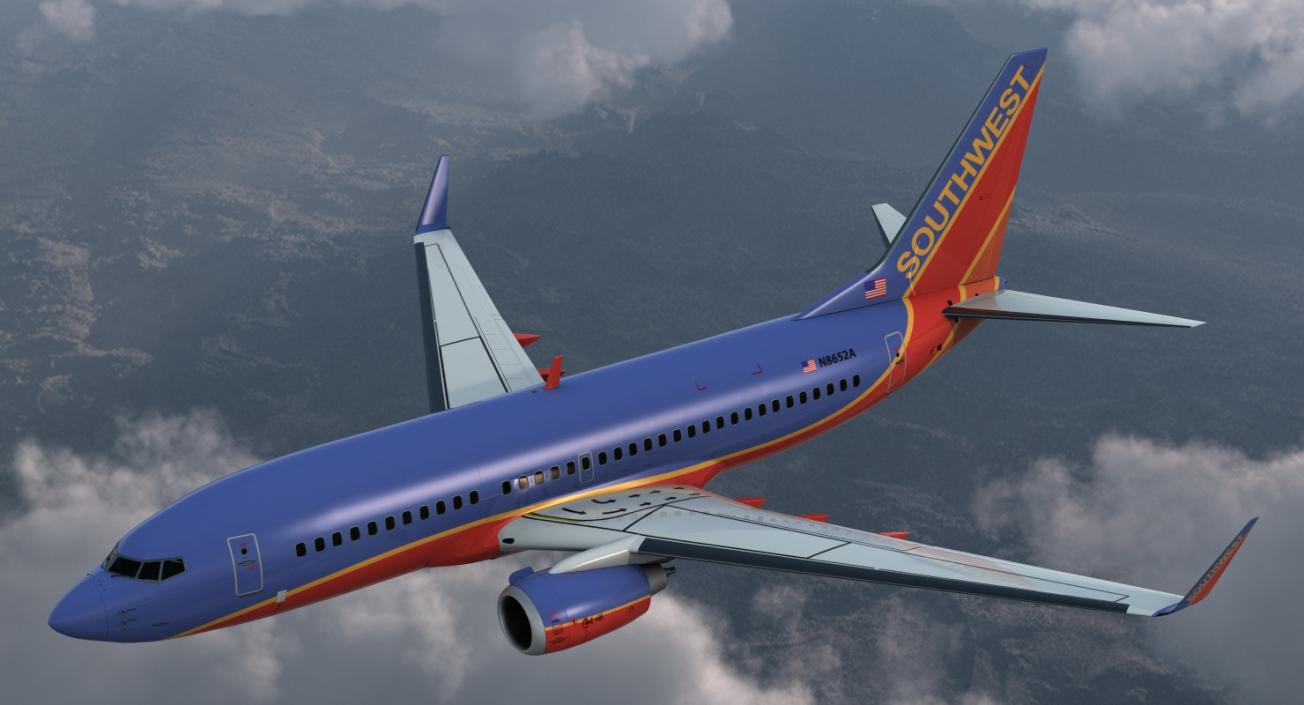Boeing 737 700 With Interior Southwest Airlines 3d 3d