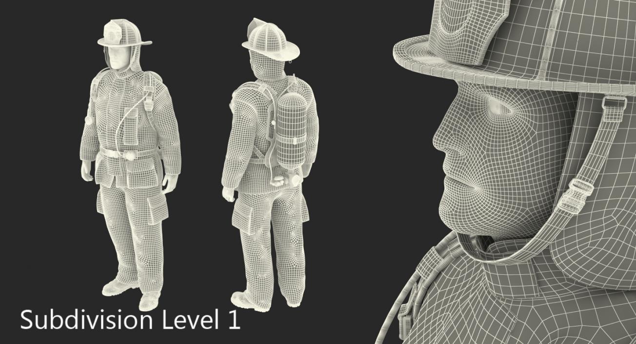 3D model Firefighter Standing Pose