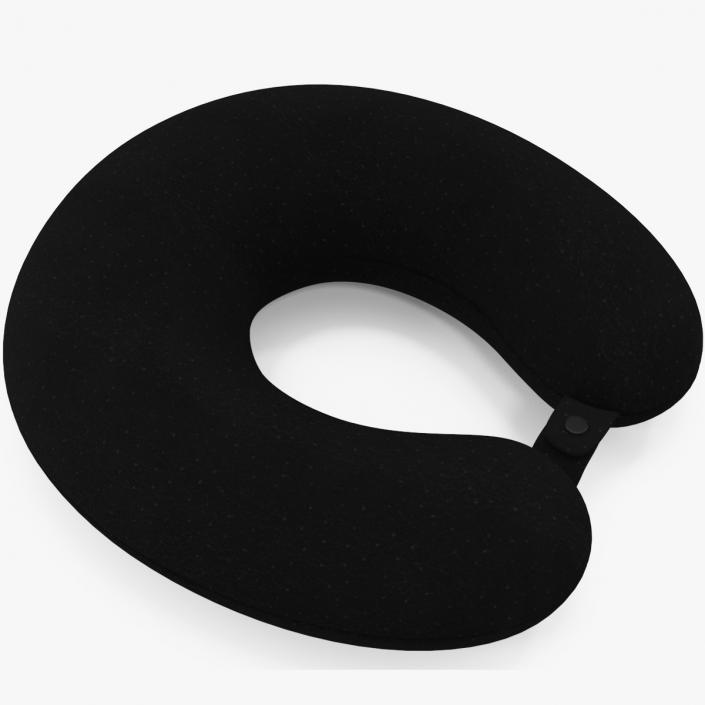 Neck Support Travel Pillow Black 3D