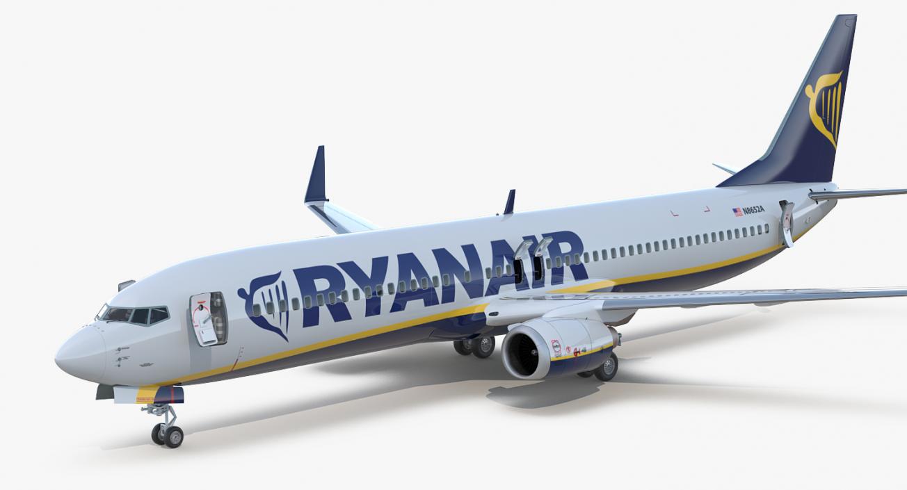 3D Boeing 737-900 ER Ryanair with Cabin