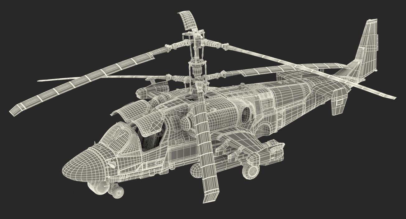 Kamov KA52 Black Shark Rigged 3D model