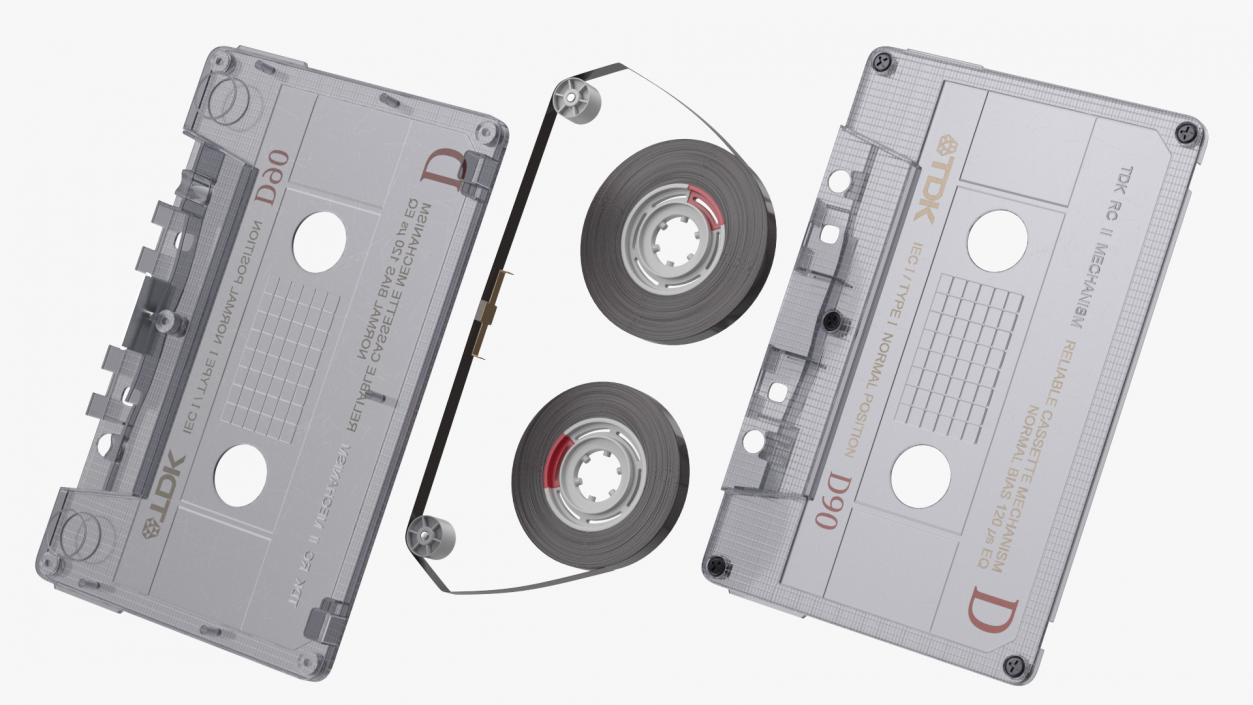 3D model TDK D90 Cassette Tape with Box