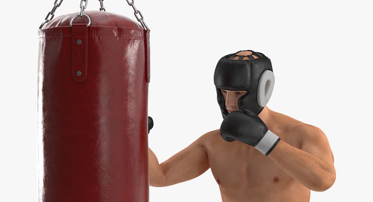 3D Boxer with Punching Bag model
