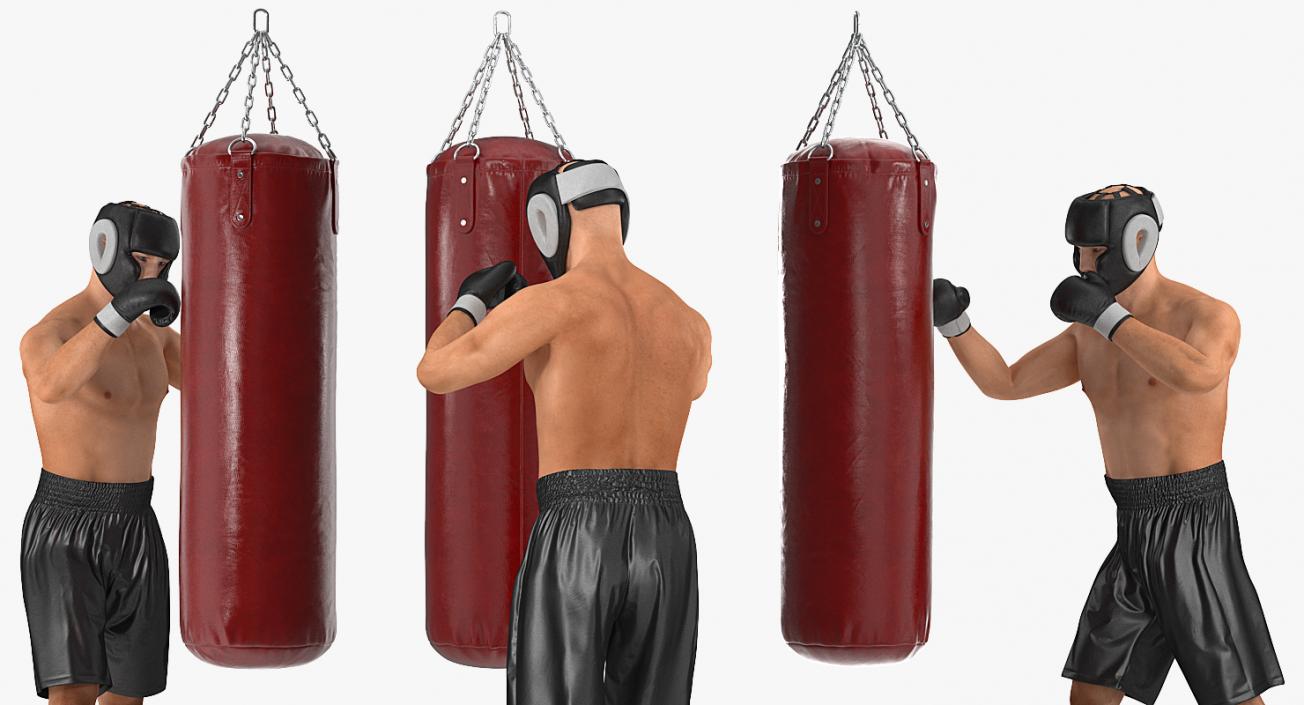 3D Boxer with Punching Bag model
