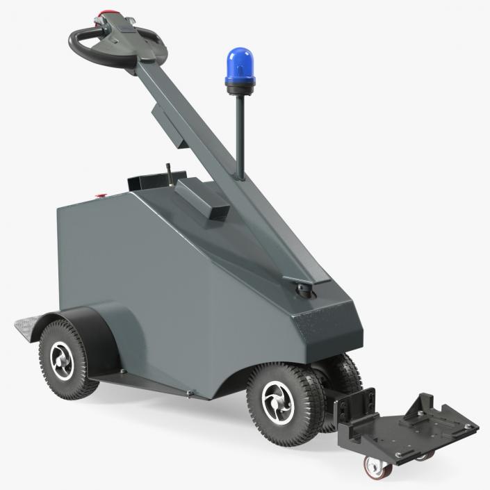 Grey Electric Tow Trolley Pusher 3D