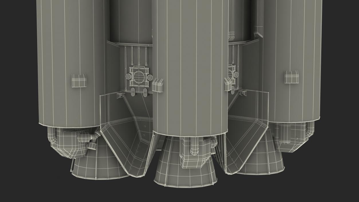 3D Proton M Heavy Lift Launch Rocket model