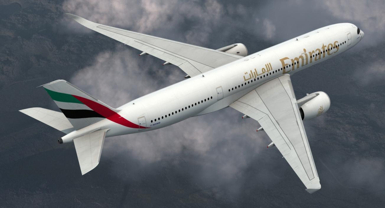 3D Airbus A350-900 Emirates Air Line model