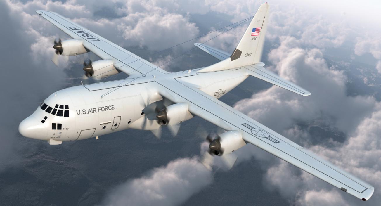 Lockheed C-130 Hercules US Military Transport Aircraft 3D model