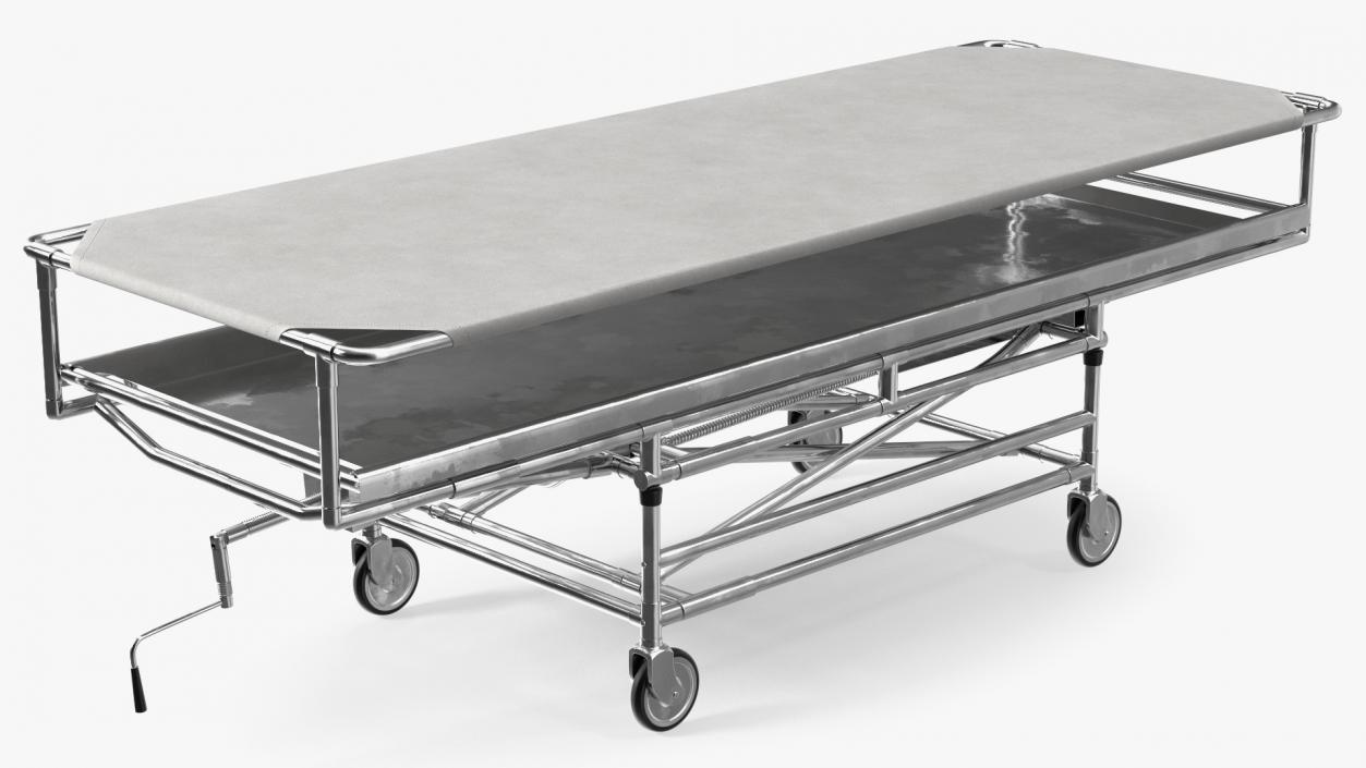 3D model Covered Mortuary Gurney Rigged