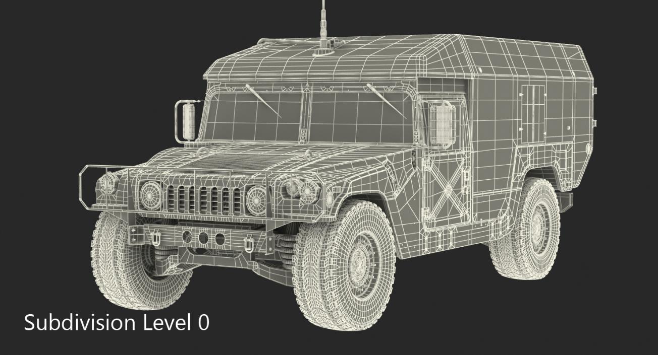 3D Ambulance Military Car HMMWV m996 model