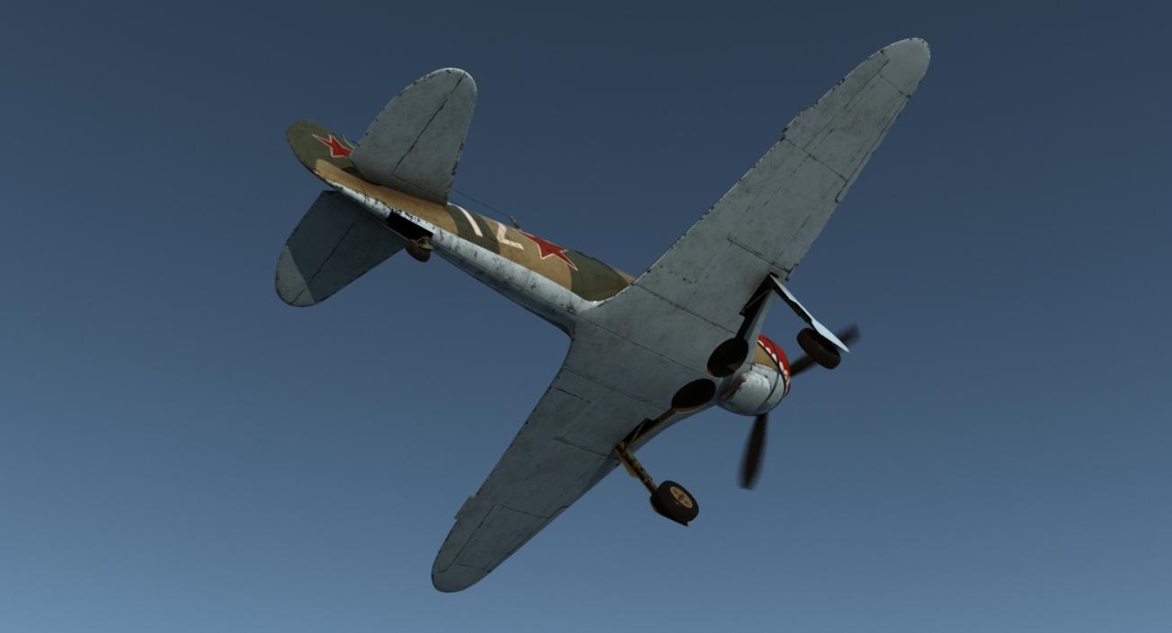 3D model La-5 WWII Soviet Fighter Aircraft Rigged