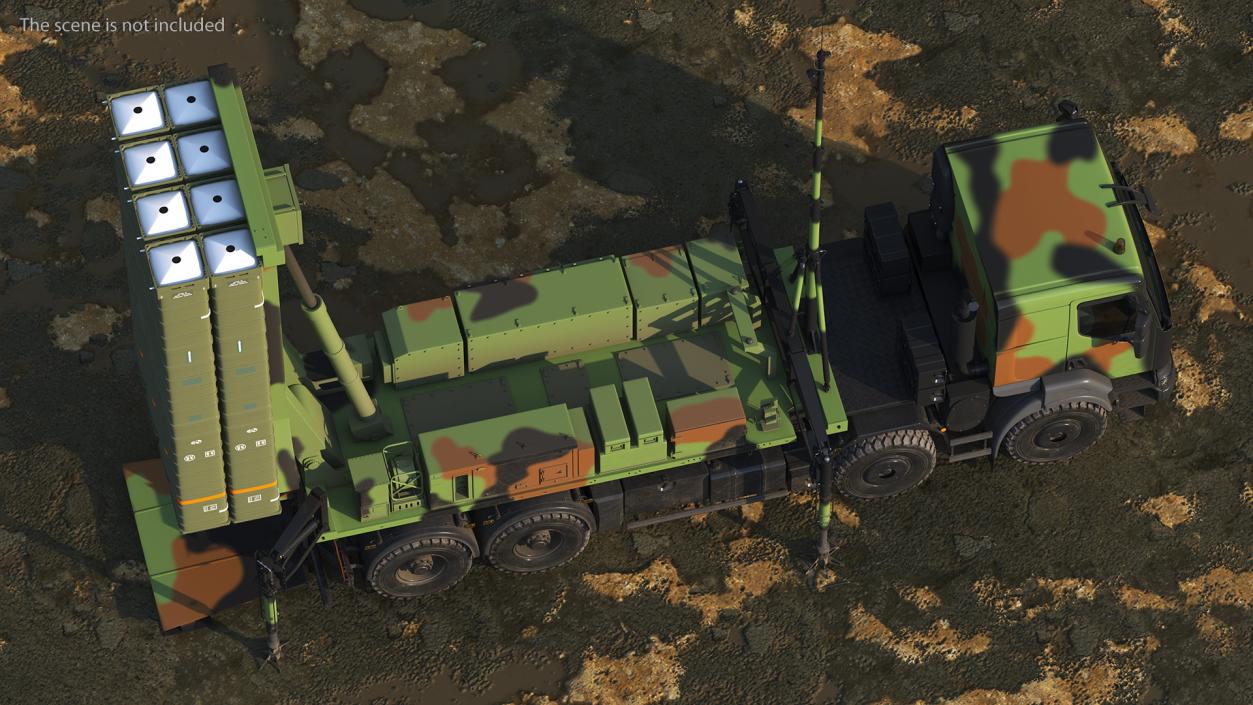 3D SAMP-T Medium Range Air Defense Missile System Rigged model