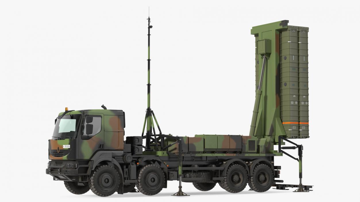 3D SAMP-T Medium Range Air Defense Missile System Rigged model