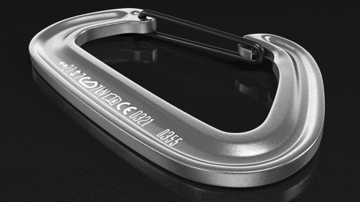Black Diamond MiniWire Carabiner Closed Grey 3D model