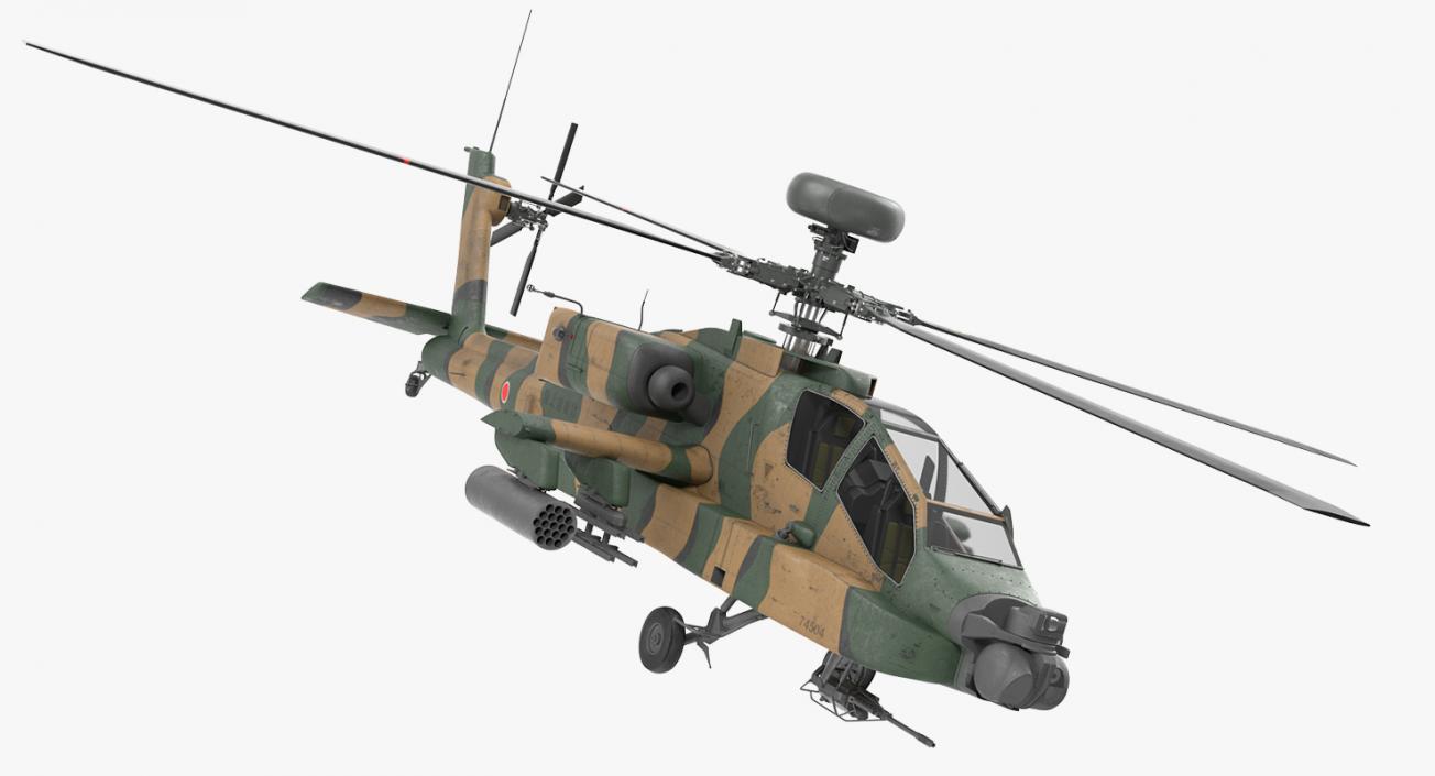AH-64D Apache Longbow Japan Rigged 3D model