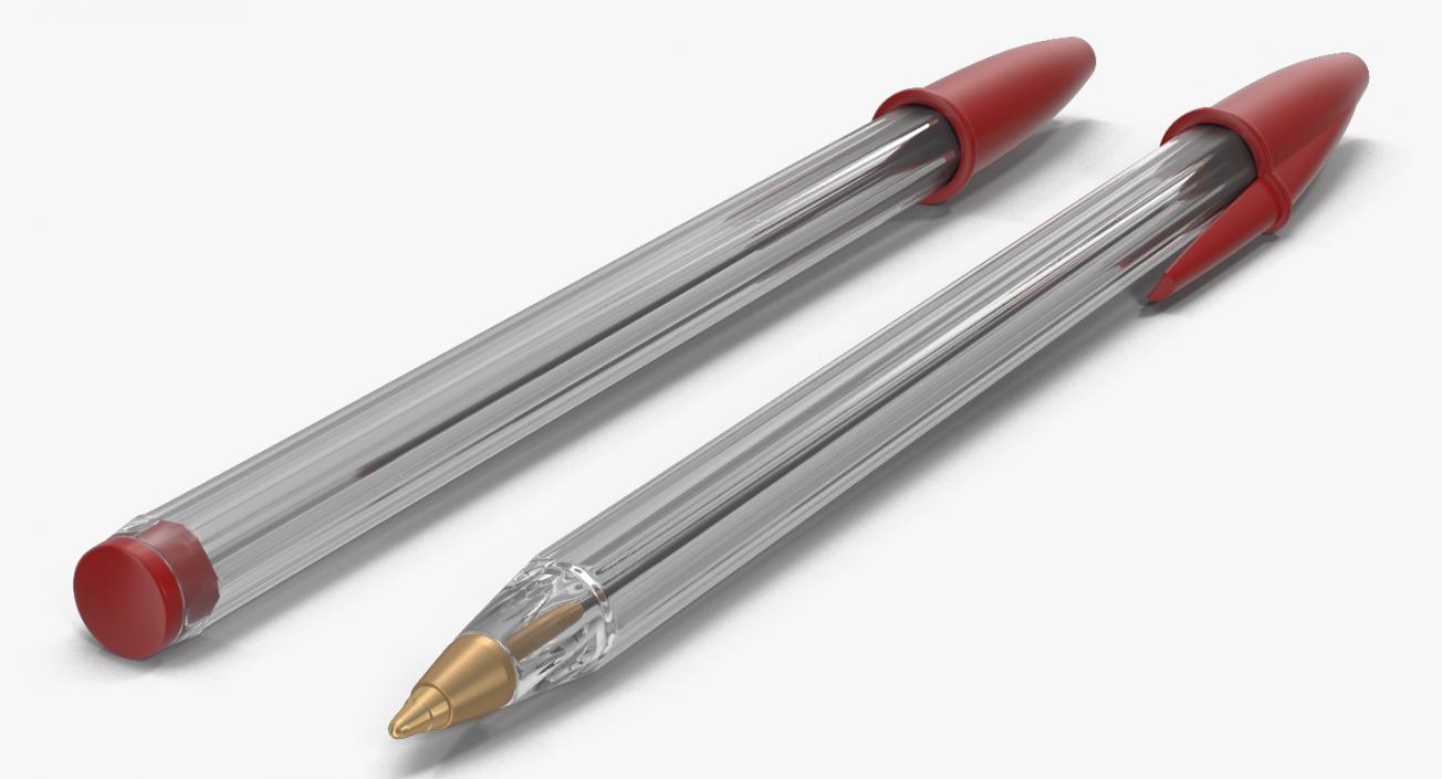 3D Transparent Pen Red Ink model