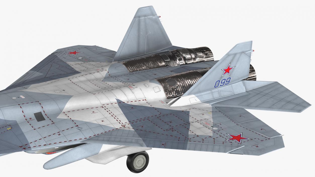 3D Stealth Multirole Fighter SU 57 Rigged model