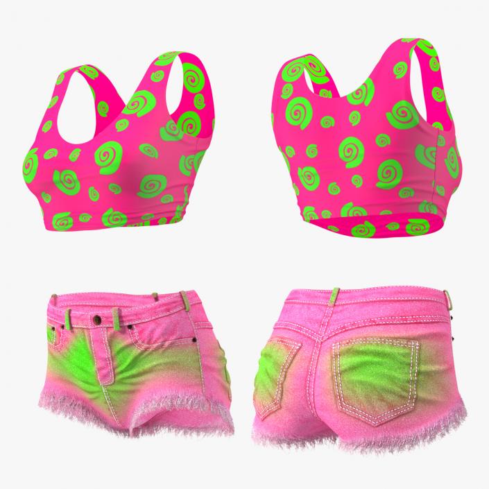 Teenage Girl Top and Shorts 3D